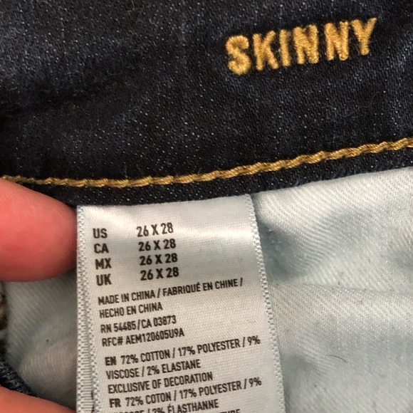 American Eagle AE men’s Active Flex Skinny Jeans Size 26 x 28 - Picture 5 of 7